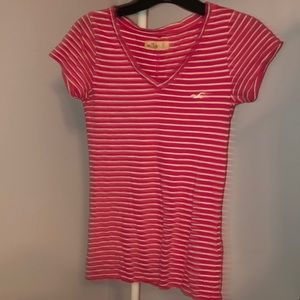 Striped V neck tee